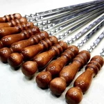 Набор кованых шампуров с деревянной ручкой (10шт) 40 см