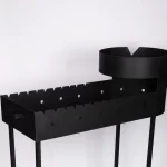 Металлический мангал с печью под казан 12л (88х35х70+13)